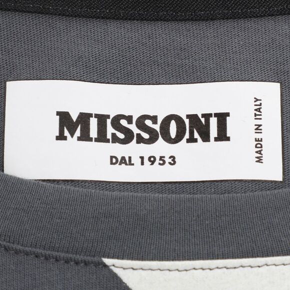 Missoni Grey/white Zig Zag Print Jersey T-Shirt M